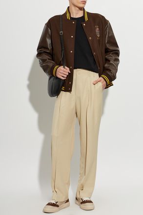 Casablanca Wool Wide-leg Trousers, Mens, Beige