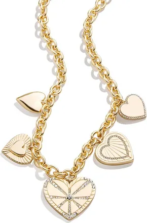 BaubleBar Emerson Heart Station Necklace in Gold at Nordstrom