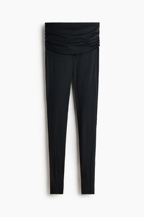 H&M Leggings mit Drapierung - Schwarz