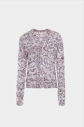 Rta Mens Long Oversized Cardigan In White Dots