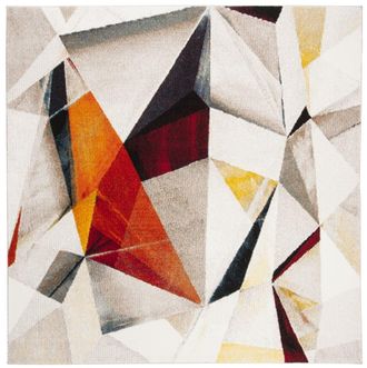 Safavieh Alfombra polipropileno gris claro/naranja 160 x 160 cm