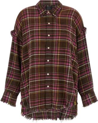 R13 Camisa con cuello ca&iacute;do y costuras deshilachadas - Blouses & Shirts - Mujer - Multicolor - S