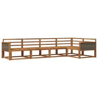 vidaXL Conjunto De Sof&aacute;s De Exterior 5 Pcs Natural Vidaxl