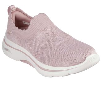 Skechers Womens Go Walk Arch Fit 2.0 Rosa Linda Slip-On Sneakers, Mauve Textile/Trim, 4.5 UK