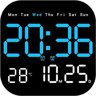 OEM Reloj Multifuncional Led Electr&oacute;nico Para El Sal&oacute;n, Ideal Para Colgar O Colocar En La Pared. Reloj Despertador Multifuncional Azul