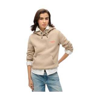 Superdry Essential Logo Hoodie - Dames - Hoodies - Grijs - S - Katoen - Hoodies & sweatvesten