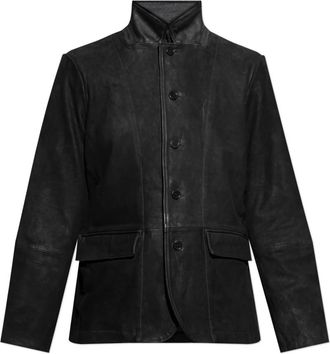 AllSaints Jas Survey - Heren - Leren en Su&egrave;de Jassen - Zwart - XL - Leer - Jassen