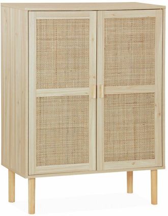 Sweeek Sweeek - 80cm woven rattan storage cabinet, Camargue, Natural, 80x40x110 cm