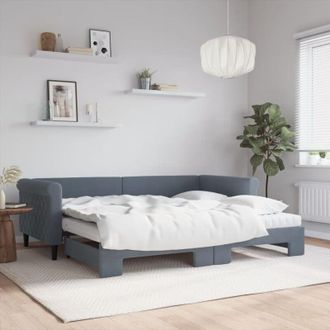 vidaXL Vidaxl - Sof&aacute; Cama Nido Con Colch&oacute;n Terciopelo Gris Oscuro 90x200 Cm