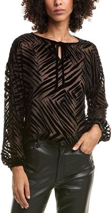 Bella Dahl Velvet Burnout Silk-Blend Blouse
