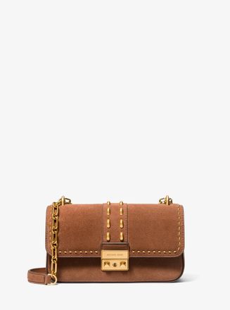 Michael Kors Tribeca Small Studded Suede Shoulder Bag