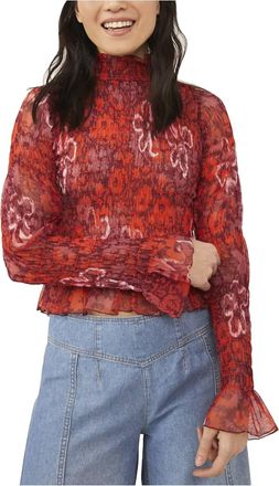 Free People Hello There Top In Maroon Combo