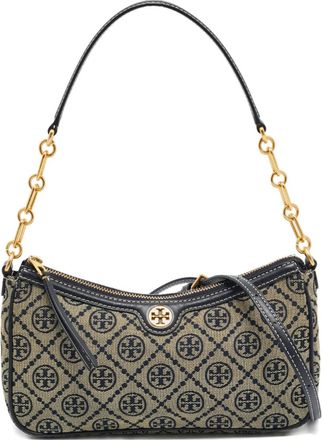 Tory Burch Borsa a spalla T in pelle con monogramma - Blu