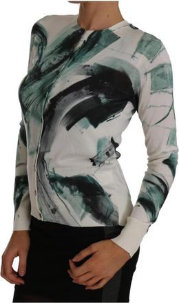 Dolce & Gabbana Abstract Print Cardigan - Dames - Vesten - Veelkleurig - 2XS - Truien & Vesten