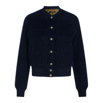 King Louie Bessie Jacket Gamine - Dames - Jassen - Blauw - Maat: L Poliester