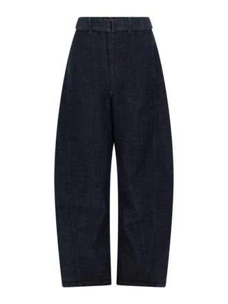 Christophe Lemaire Twisted Dark Denim Wide-Leg Pants