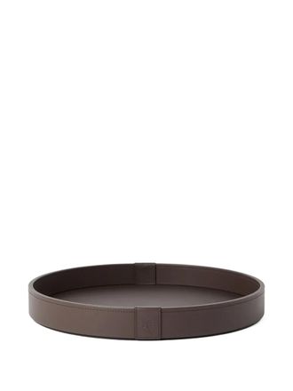 Brunello Cucinelli leather-covered round tray (35 cm) - unisex - Leather - One Size - Brown