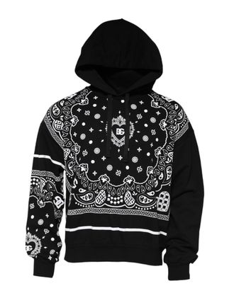 Dolce & Gabbana Black Bandana Hooded Men Sweatshirt Mens Sweater (Pre-Owned)