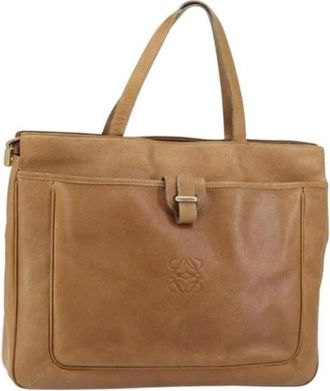 Loewe Pre-owned Tote Bags, female, Brown, Size: ONE SIZE Pre-owned Leather Tote Bag