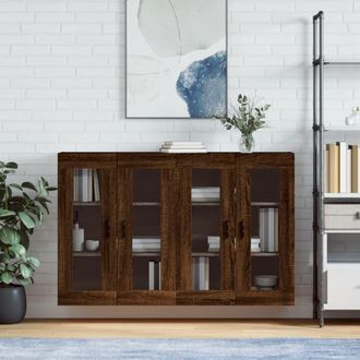vidaXL Vidaxl - Armarios De Pared 2 Uds Madera De Ingenier&iacute;a Marr&oacute;n Roble