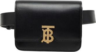 Burberry Black Leather Fanny Pack Sling Bag (Pre-Owned)