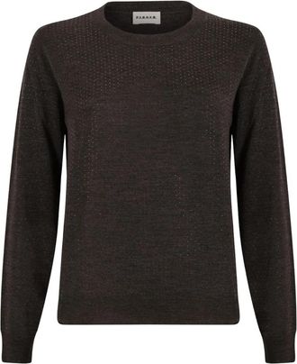 P.A.R.O.S.H. Maglia c/strass - Dames - Ronde hals truien - Bruin - XS - Truien & Vesten