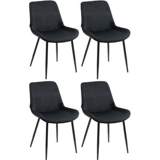 Clp Pack de 4 sillas de comedor Victoria en terciopelo Negro