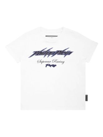 Philipp Plein Racing Club T-shirt - kids - glass/Cotton - 10 yrs - White