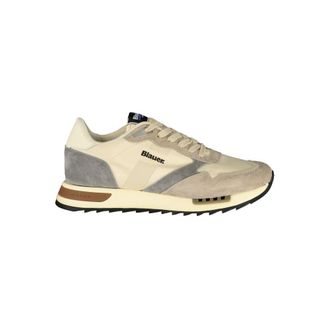 Blauer Beige Polyester Heren Sneaker