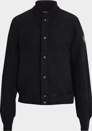 Canada Goose Mens Hudson Fleece Snap-Front Bomber Jacket