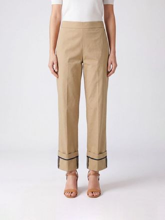 Herno Pantaloni wide leg a vita alta in gabardine di cotone idrorepellente