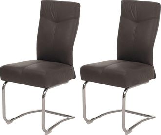 Hhg Hhg - Nunca Usado] Juego De 2 Sillas De Comedor 710, Silla De Cocina Basculante, Aspecto Ante Textil, Gris