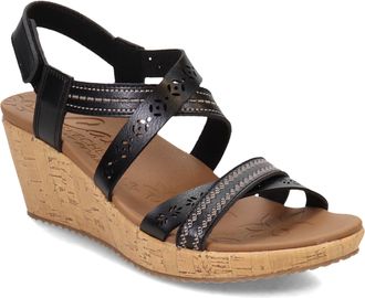 Skechers Womens Beverlee Delicate Glow Sneaker, Black Duraleather, 3 UK