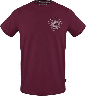 Aquascutum Katoenen uniseks T-shirt met logo voor volwassenen (Rood)