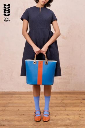 Orla Kiely Womens Blue Smile Tote - Colour Block True - One Size