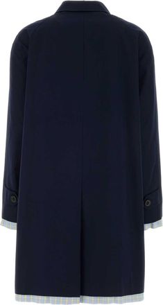 Miu Miu Womens Coat Navy Cotton