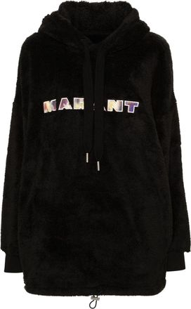 Isabel Marant Martia fleeced hoodie - women - Recycled Polyester - 38 - Black