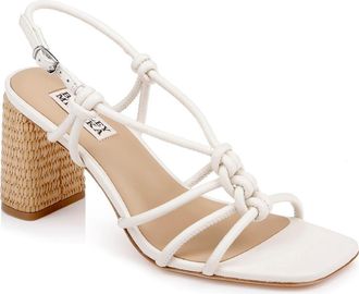 Badgley Mischka Xiara Slingback Sandal in Cream Leather at Nordstrom, Size 6.5