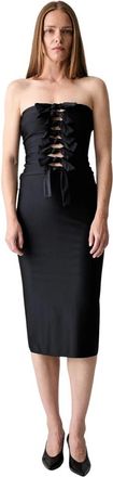Coperni Jurk met knoopdetail van jersey - Dames - Feestkleedjes - Zwart - M - Kleedjes