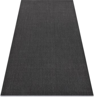 RugsX Rugsx - Alfombra De Cuerda Sisal Flat 48663/090 Liso Negro Black 140x200 Cm