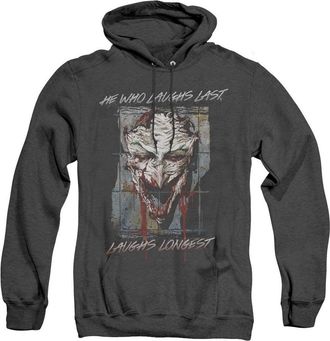Gildan Batman Just For Laughs Adult Heather Hoodie / Hooded Sweatshirt
