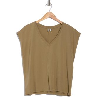 Nordstrom V-Neck Pima Cotton T-Shirt in Olive Sarma at Nordstrom Rack, Size X-Small Regular