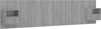 vidaXL Bed Headboard with Cabinets Grey Sonoma Engineered Wood Vidaxl
