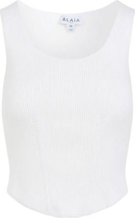 Alaia White Ribbed Top
