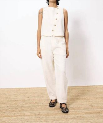 FRNCH Pepita Straight Trouser In Cream