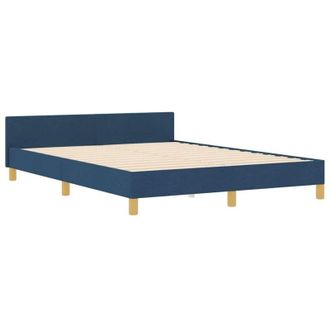 vidaXL Struttura del letto con testiera Blu 140 x 190 cm Tessuto vidaXL