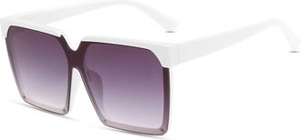 Generic Large Frame Mens Square Sunglasses Commuter Driving Womens Vacation Sun Glasses(White)