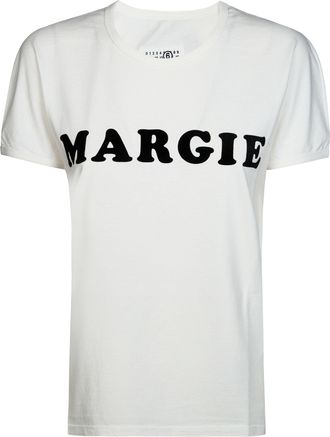 Maison Margiela White Crew Neck Bold Lettering T-Shirt