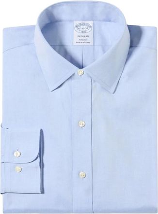 Brooks Brothers Regular Fit Non-Iron Oxford Pinpoint Overhemd met Ainsley Kraag - Heren - Zakelijke Overhemden - Blauw - XS - Katoen - Overhemden