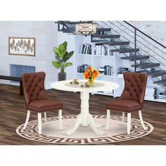 East West Furniture 3 Piece Modern Dining Table Set